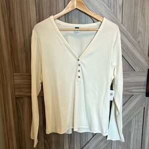 Women’s Old Navy Ribbed Henley Shirt, Size XXL NWT